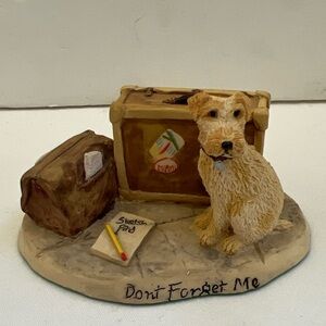 Lowell Davis Don't Forget Me Artist Signed Figurine Dog Suitcase Schmid 1994